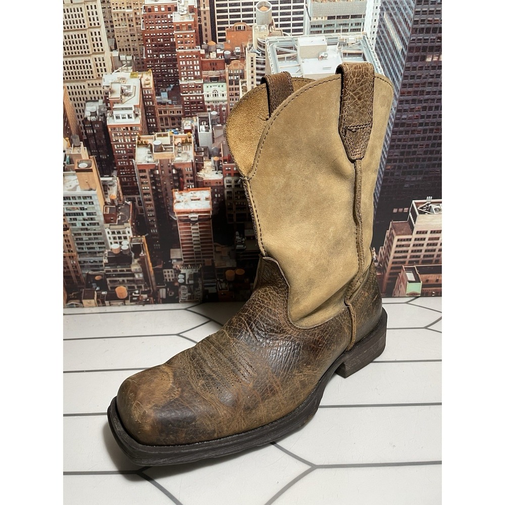 ARIAT Rambler Western Brown Leather Cowboy Work Boots Mens Sz 9 Squared Toe